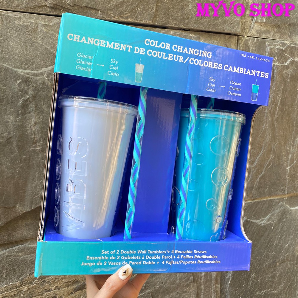 🥛🥛Ly Giữ Nhiệt Parker Lane Color Changing Tumbler 650ml Đổi Màu Theo Nhiệt Độ Nước Chính Hãng Của Mỹ🥤🥤