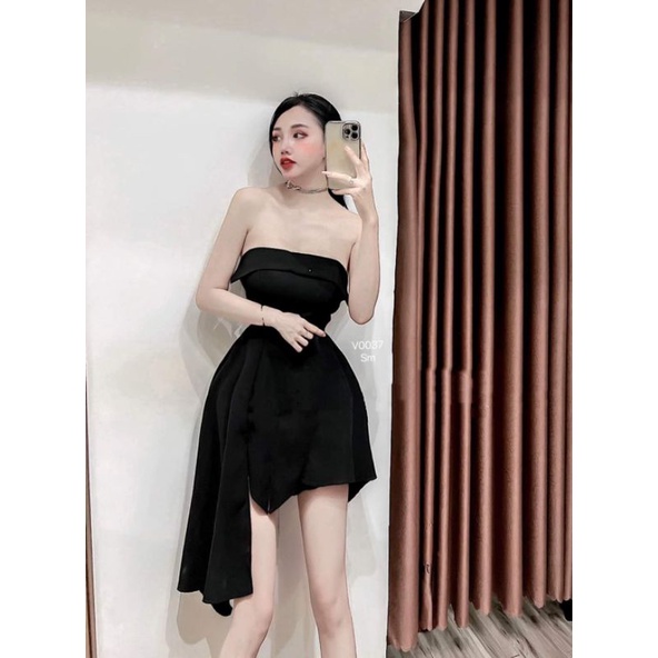 Đầm cúp vạt chéo