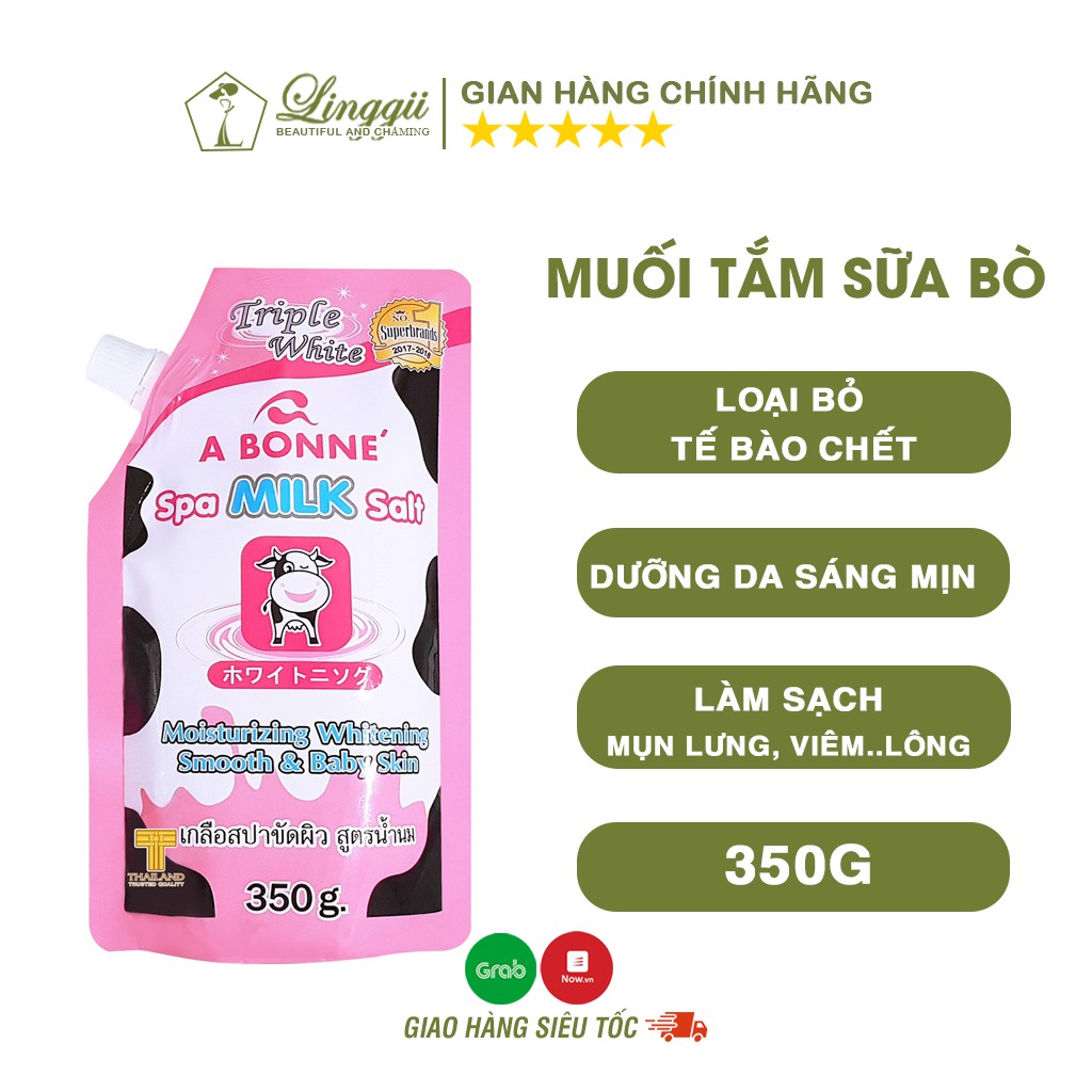 Muối Tắm Sữa Bò Tẩy Tế Bào Chết A Bonne Spa Milk Salt Thái Lan 350gr- LINGGII