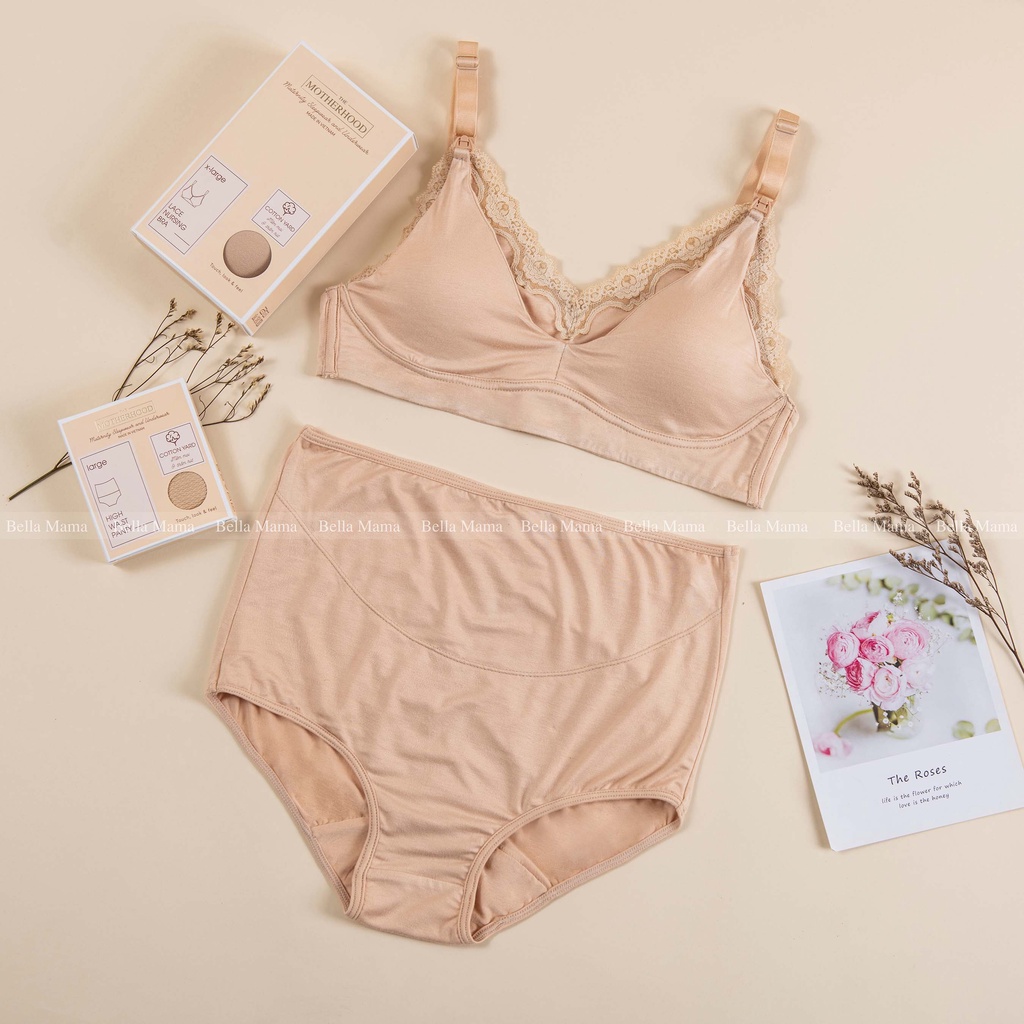 Quần Lót Bầu Cạp Cao, Hàng Việt Nam, Chất Liệu Cotton Yard Mềm Nhẹ Thoáng Khí, Cạp Cao Nâng Đỡ Bụng Bầu Bella Mama- TM07