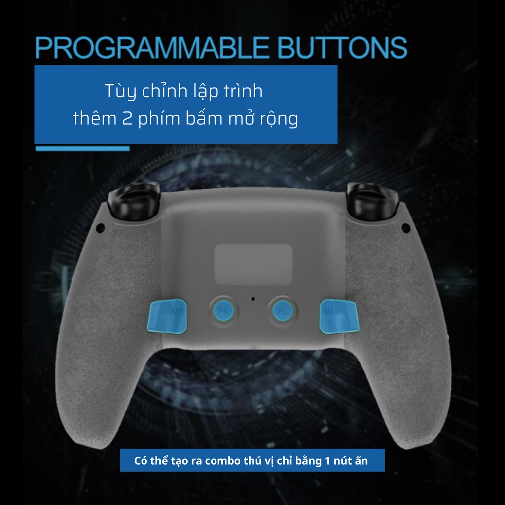 Tay cầm PS5 / T411, không cần cài đặt, tay cầm chơi game không dây Bluetooth cho window, playstation, điện thoại, Switch