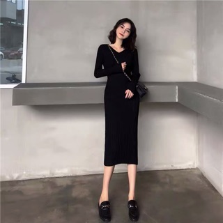 📍Váy len body cổ V dáng dài 📍 Hàng order