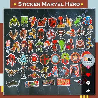 Set 50~54 Sticker Dán Marvel PVC Chống Nước | Dán Điện Thoại | Dán Laptop | Dán Mũ Bảo Hiểm | Dán Vali