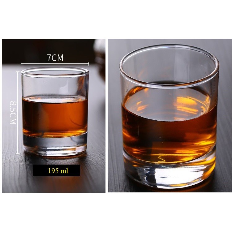 Combo 6 ly cốc thủy tinh tròn 195ml
