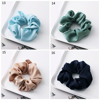 Dây buộc tóc bằng lụa satin màu trơn dễ thương dành cho nữ