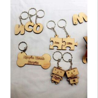 MÓC KHÓA GỖ KHẮC THEO YÊU CẦU
