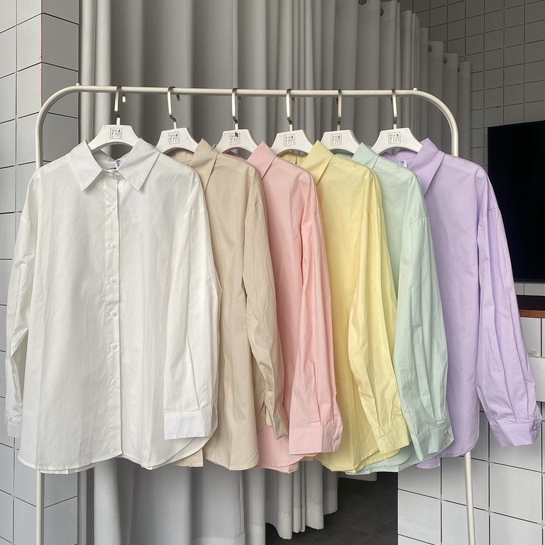 Áo sơ mi cotton pastel HQ - AV848