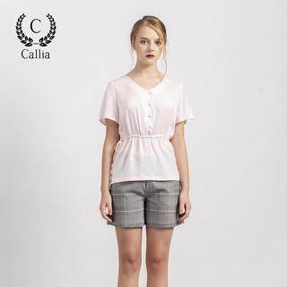 [Mã FASHIONMALLT4 giảm 15% đơn 150k] Áo kiểu nữ Callia Toma tay ngắn cổ V (Hồng)
