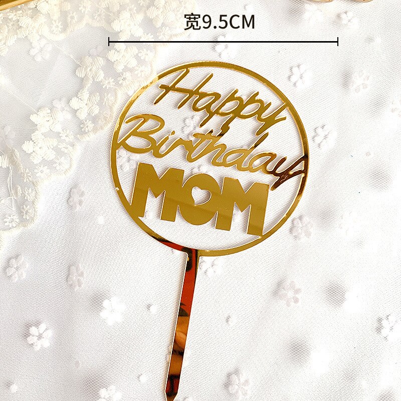 Topper Cắm Trang Trí Bánh Kem Chữ Happy birthday DAD &amp; MOM