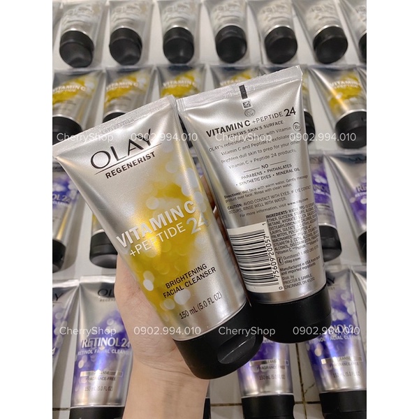 Sửa rửa mặt làm trắng da mờ thâm Olay Regenerist Vitamin C + Peptide 24 Brightening Facial Cleanser