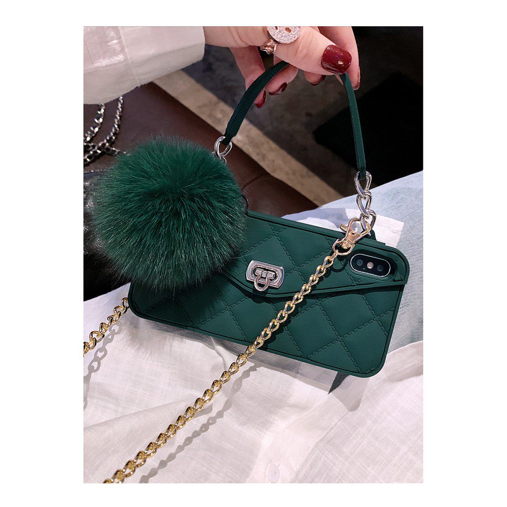 Ốp điện thoại silicon mềm kiểu ví đựng tiền xu có dây đeo thích hợp cho Apple iPhone 8 plus 12 pro xs max 11 12