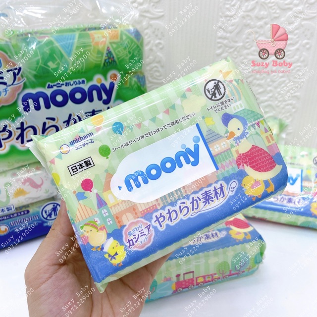 KHĂN ƯỚT MOONY 80 TỜ NỘI ĐỊA NHẬT