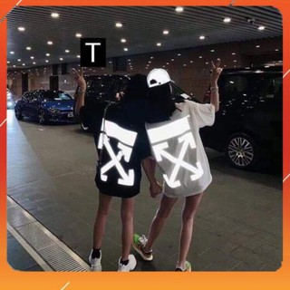 🥂 áo thun đôi unisex phản quang off white chất cotton loại 1