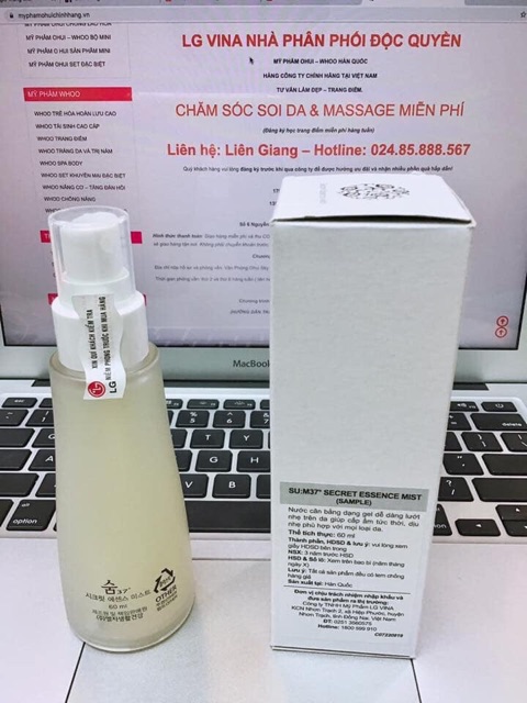 Xịt khoáng nước thần nuôi dưỡng da sáng trong chai 30ml tiện dụng Su:m37 Secret Essence Mist/ Ohui công ty chính hãng | BigBuy360 - bigbuy360.vn