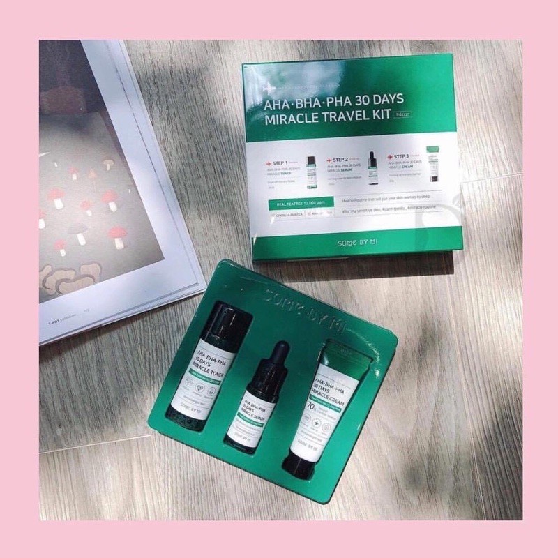 Bộ kit mini cho da Mụn #Some_By_Mi 𝐌𝐢𝐫𝐚𝐜𝐥𝐞 𝐀𝐂 𝐒𝐎𝐒 𝐊𝐢𝐭 (chính hãng, nhãn phụ tiếng việt)