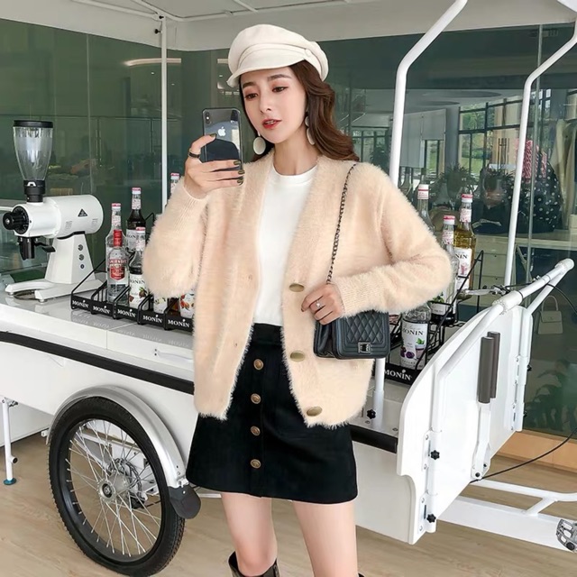 Áo khoác cadigan len lông dáng ngắn, có ảnh thật | BigBuy360 - bigbuy360.vn