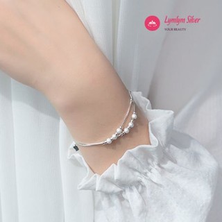 Lắc tay dây đôi kèm bóng nhỏ sang chảnh Lymlym Silver bạc 925 cao cấp