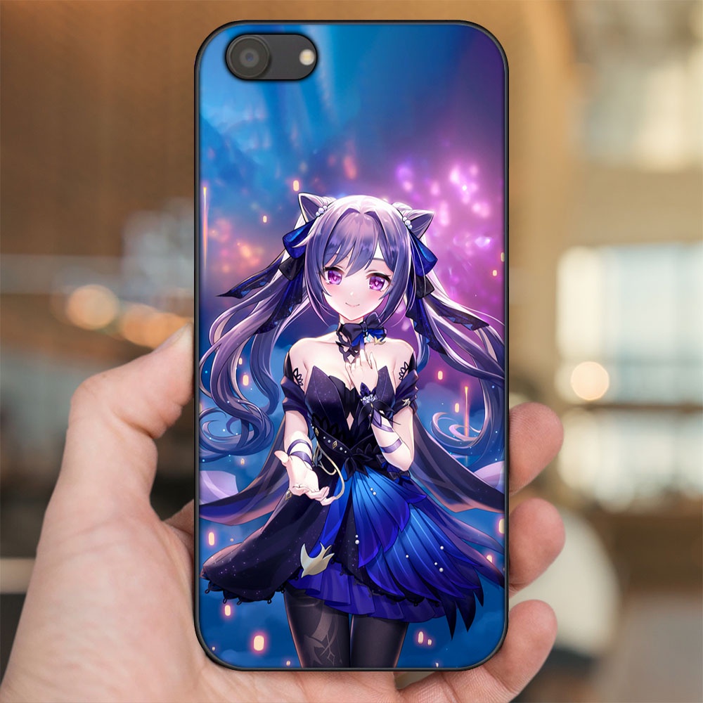 Ốp lưng Oppo A83 viền đen in hình Keqing Genshin Impact