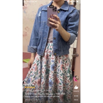 Áo khoác jean nữ trơn basic Rugyb cao cao cấp form 40-58kg Panda.