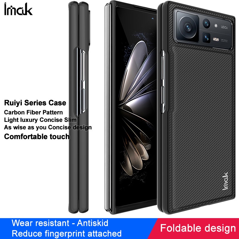 Ốp Điện Thoại PC Cứng Phối Da PU Họa Tiết Sợi Carbon Thương Hiệu Imak Dành Cho Xiaomi Mi Mix Fold 2 5G Mix Fold 2 5G