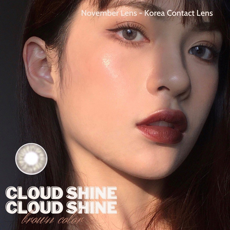 Kính áp tròng màu nâu đất ánh xám Cloud Shine Hàn Quốc