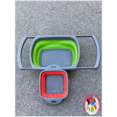 Set 2 rổ silicon gấp gọn hàng đẹp