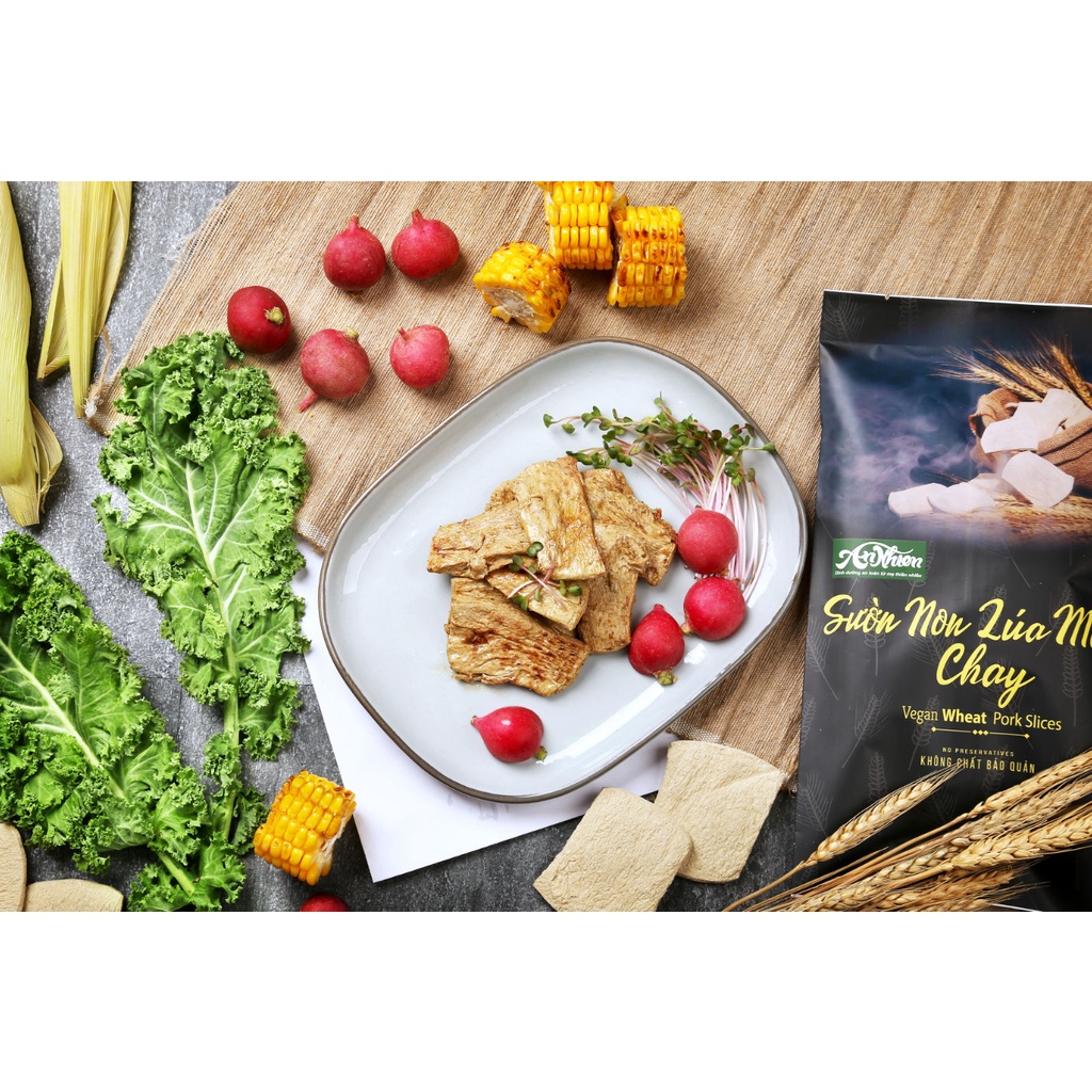 [DINH DƯỠNG CAO] 1KG Sườn Non Lúa Mạch Chay An Nhiên, Thịt Chay, Thực Phẩm Chay Dinh Dưỡng, Thuần Chay Healthy