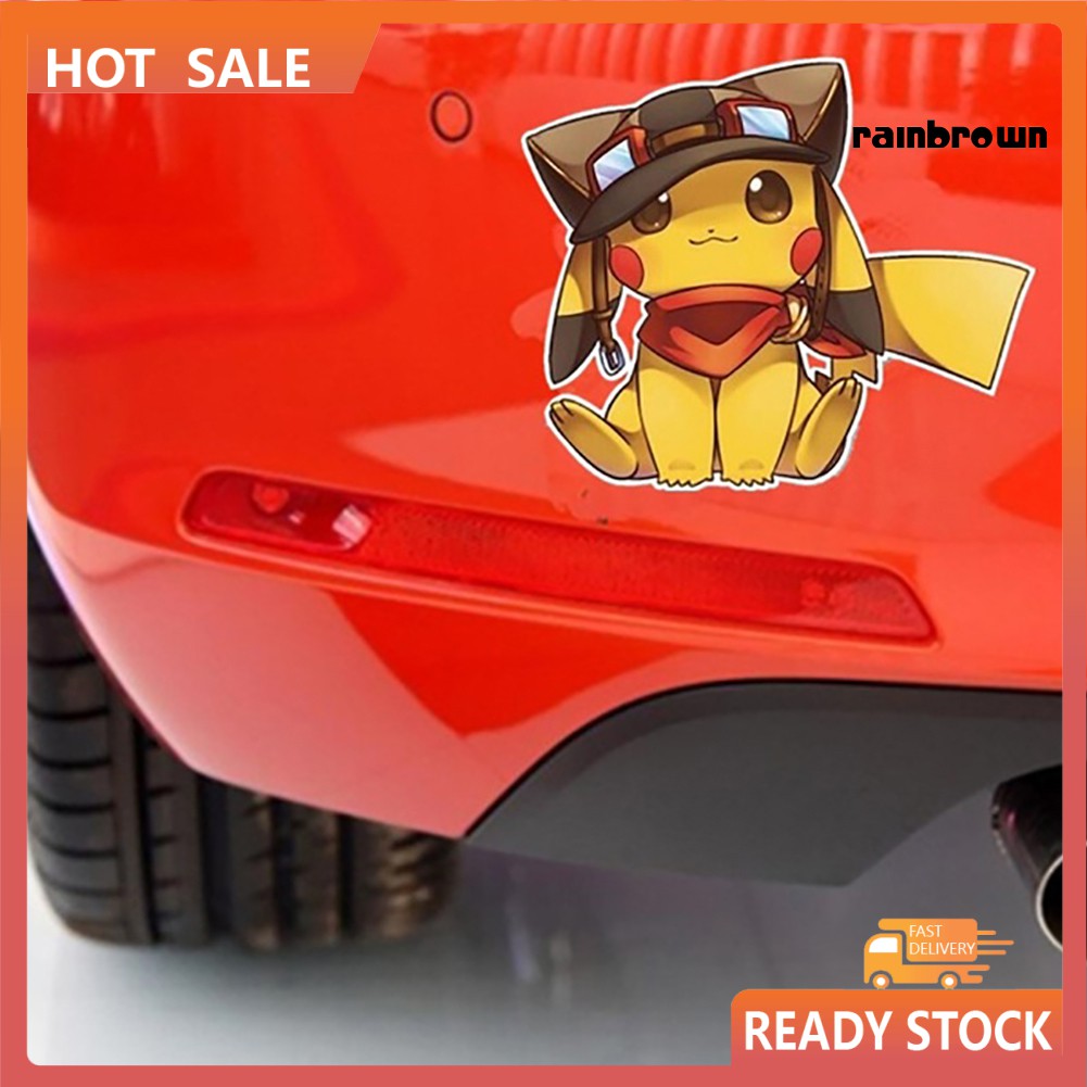 Sticker Dán Trang Trí Laptop / Xe Mô Tô Hình Pikachu Dễ Thương