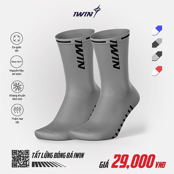 Tất Thể Thao Iwin Chính Hãng - Tất Bóng Đá Loại Lửng
