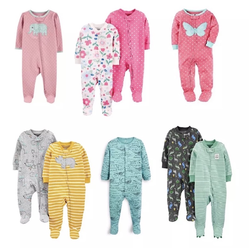 Bộ liền quần cotton❤️ Body tất có thể có lỗi nhẹ ❤️ Sleepsuit cho bé xuất dư các hãng