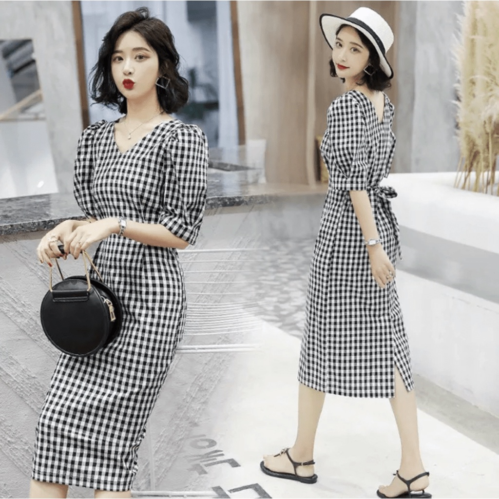 MẪU HOT ĐẦM CARO NỮ TÙNG BÚT CHÌ CÔNG SỞ DỰ TIỆC SANG CHẢNH QUÝ PHÁI TRANG TRỌNG GV NH House