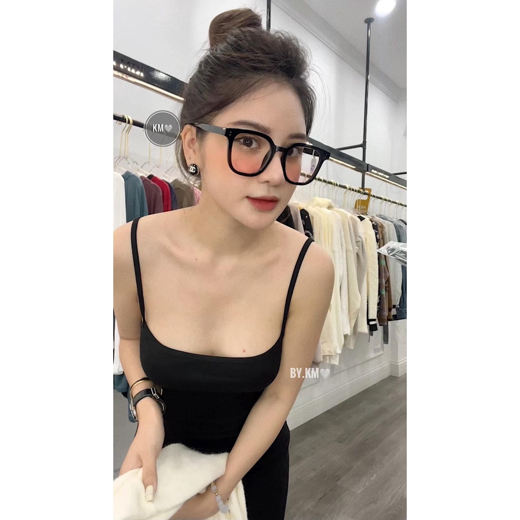 Kính mắt vuông trắng mix hồng hot hit, thiết kế thời trang, chất liệu nhựa, sẵn 2 màu đen - trắng