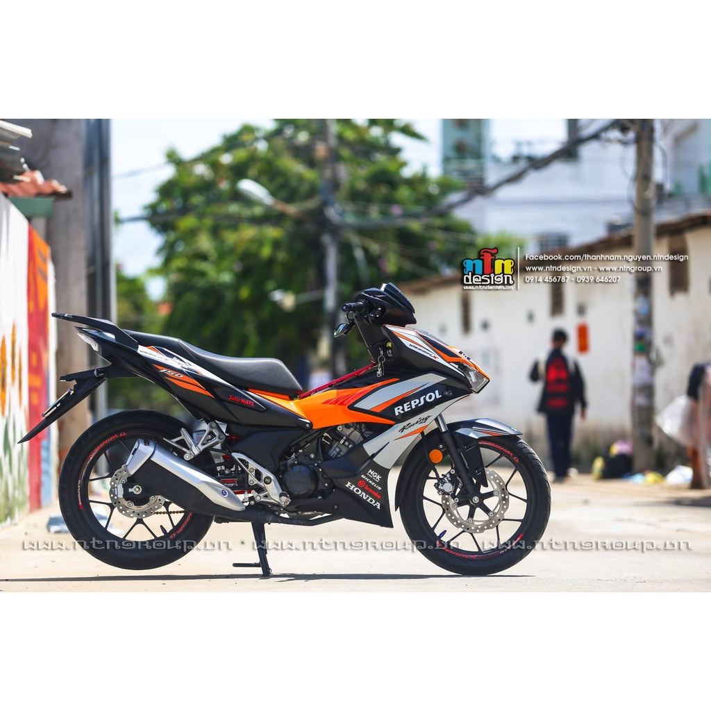 Tem Rời Dán Xe Winner X Mẫu Repsol Cam Đen Cực Hot, Hàng 3 Lớp Chất Lượng Cao