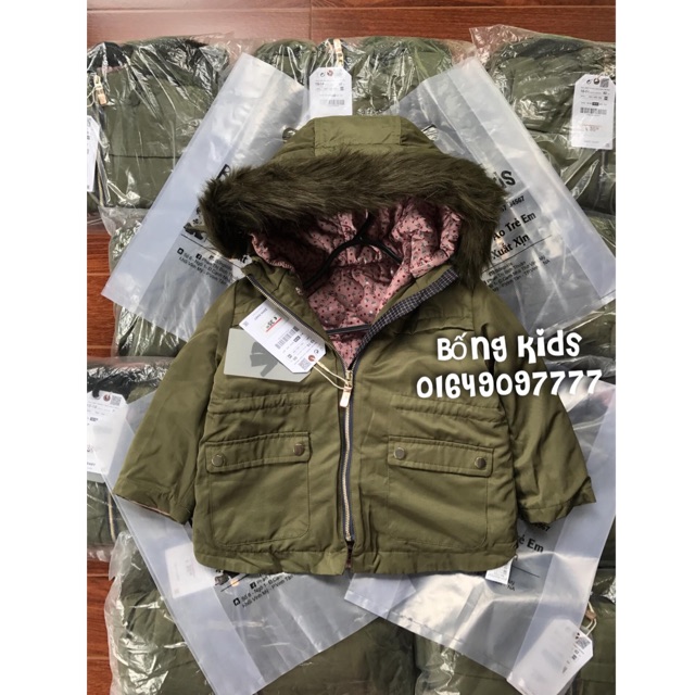 Áo Parka 2in1 Bé Gái Kèm Phao Siêu Nhẹ Zara