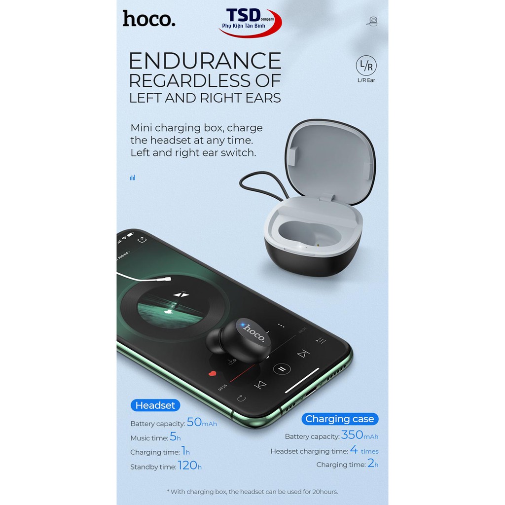 Tai nghe Bluetooth Mini Hoco E50 Chính Hãng Cảm Ứng Chạm