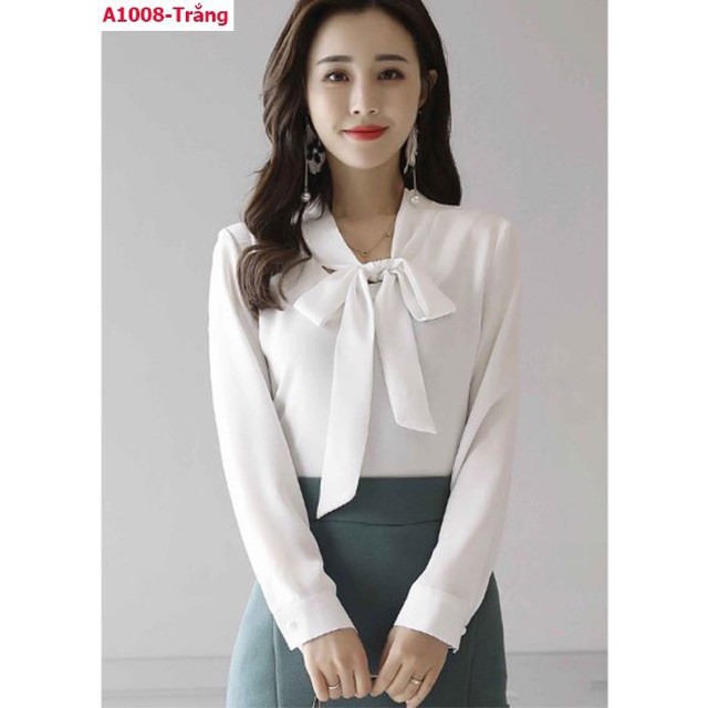 [HÀNG LOẠI 1] Áo sơ mi công sở nữ lụa nơ ngực dài tay hai màu trắng và đỏ đô (ảnh thật) (Cam kết hàng y hình) VP5LP89LN | BigBuy360 - bigbuy360.vn