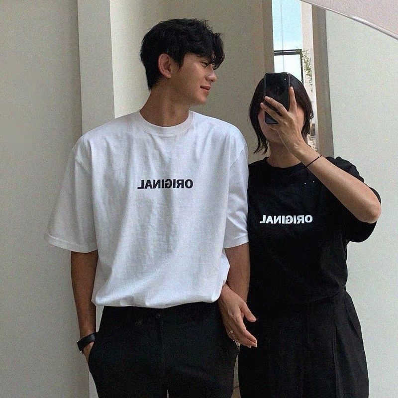 Áo thun tay lỡ unisex in chữ ORIGINAL