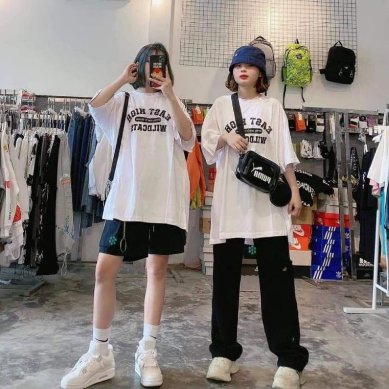 (hàng đủ size 28-85kg) áo phông tay lỡ chất cotton chữ cong