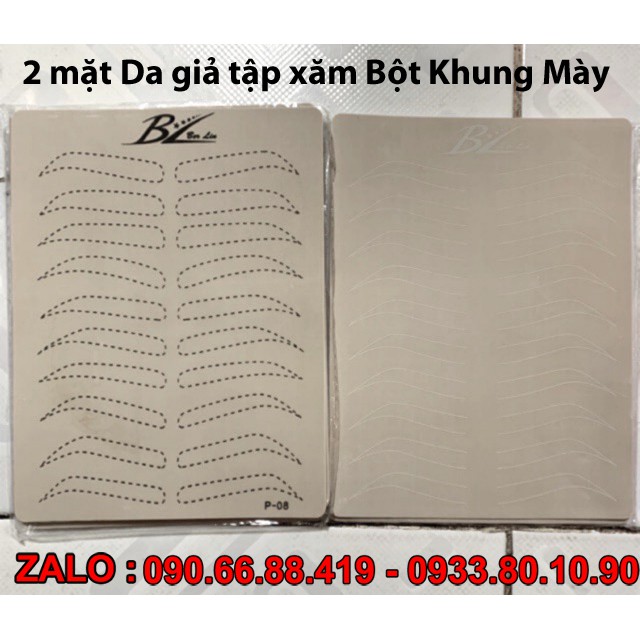 2 Mặt Da giả tập xăm Bột khung Mày phun xăm điêu khắc - Dụng cụ học xăm
