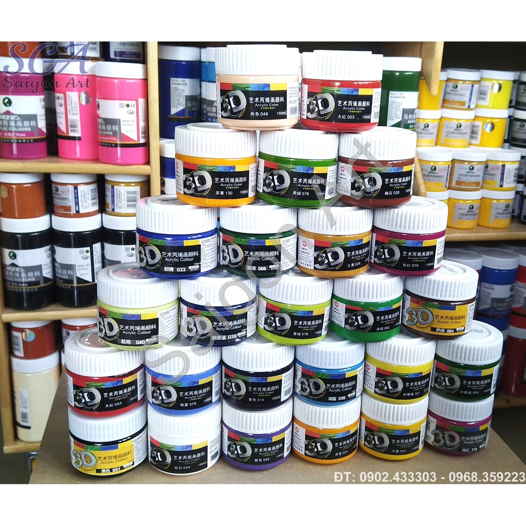 Màu Acrylic Chinjoo-Fanggu 3D 100ml loại THƯỜNG