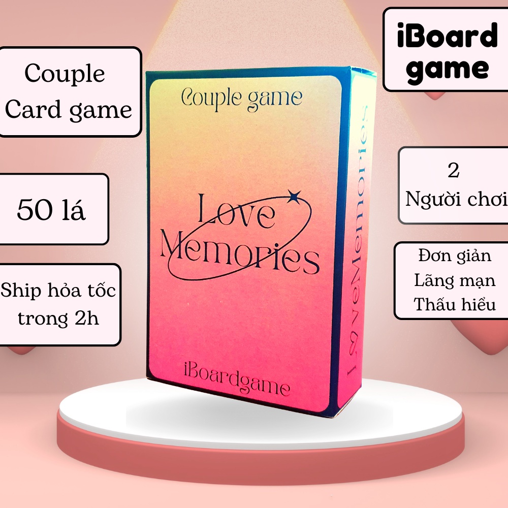 Bộ Bài Tình Yêu Nhẹ Nhàng Love Memories - Boardgame, Card Game Dành Cho Các Cặp Đôi