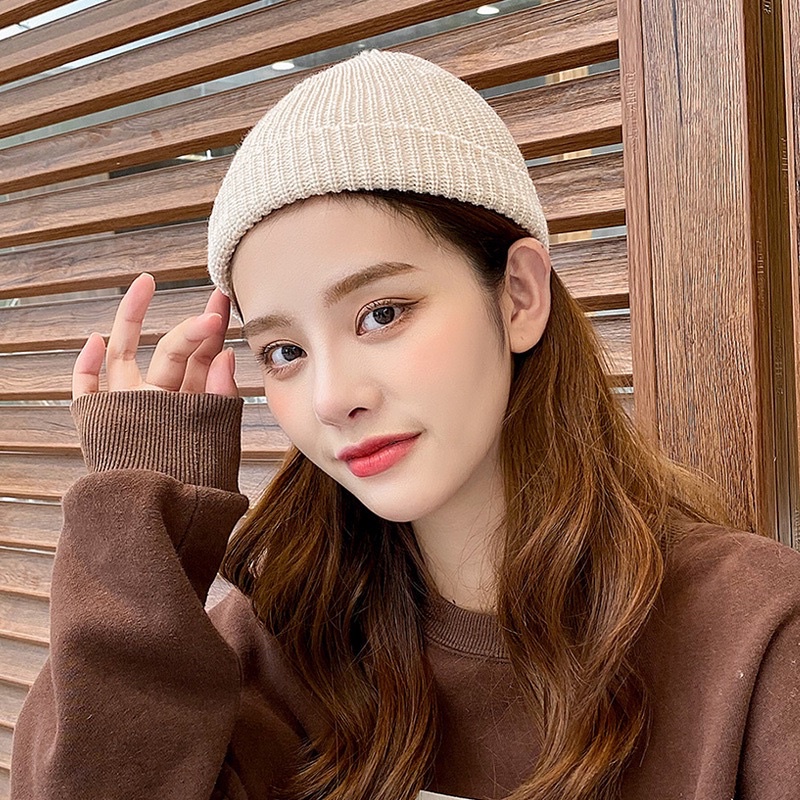 Mũ Len Beanie Trơn Dáng Ngắn Thời Trang 21cm Cho Người Lớn, Trẻ Em