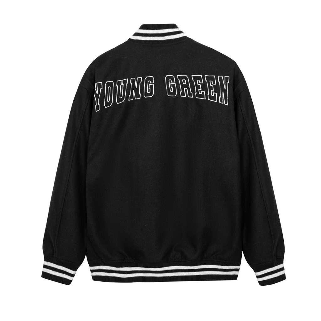 YOUNG GREEN BRAND® Áo Young Green College Varsity Jacket