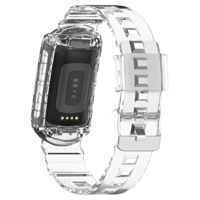 Dây Đeo Thay Thế Chất Liệu Silicon Màu Trơn Cho Fitbit-Charge5 4 SE