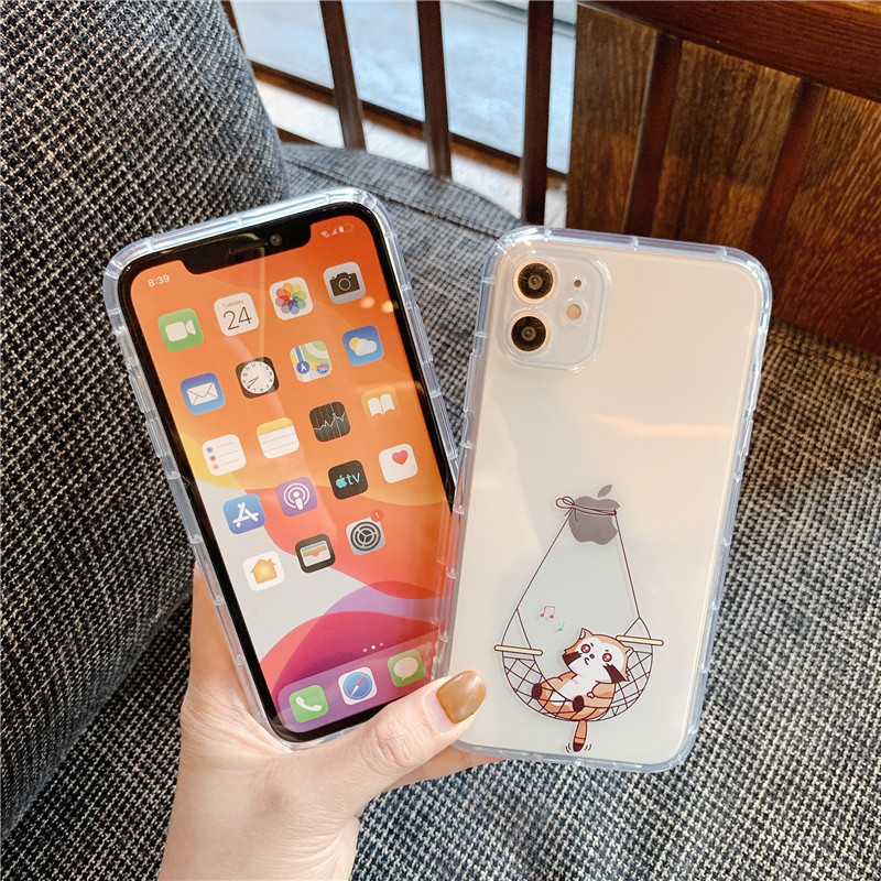 Ốp Điện Thoại Trong Suốt In Hình Mèo Dễ Thương Cho Iphone 12 I11 Pro Max Se2 Xr | BigBuy360 - bigbuy360.vn