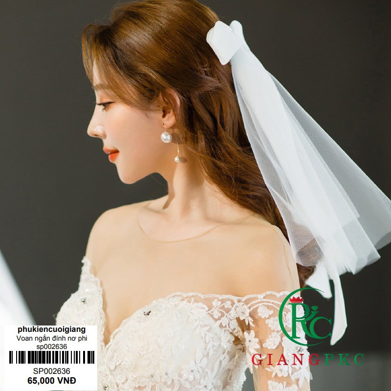 Lúp cô dâu mẫu ngắn màu trắng