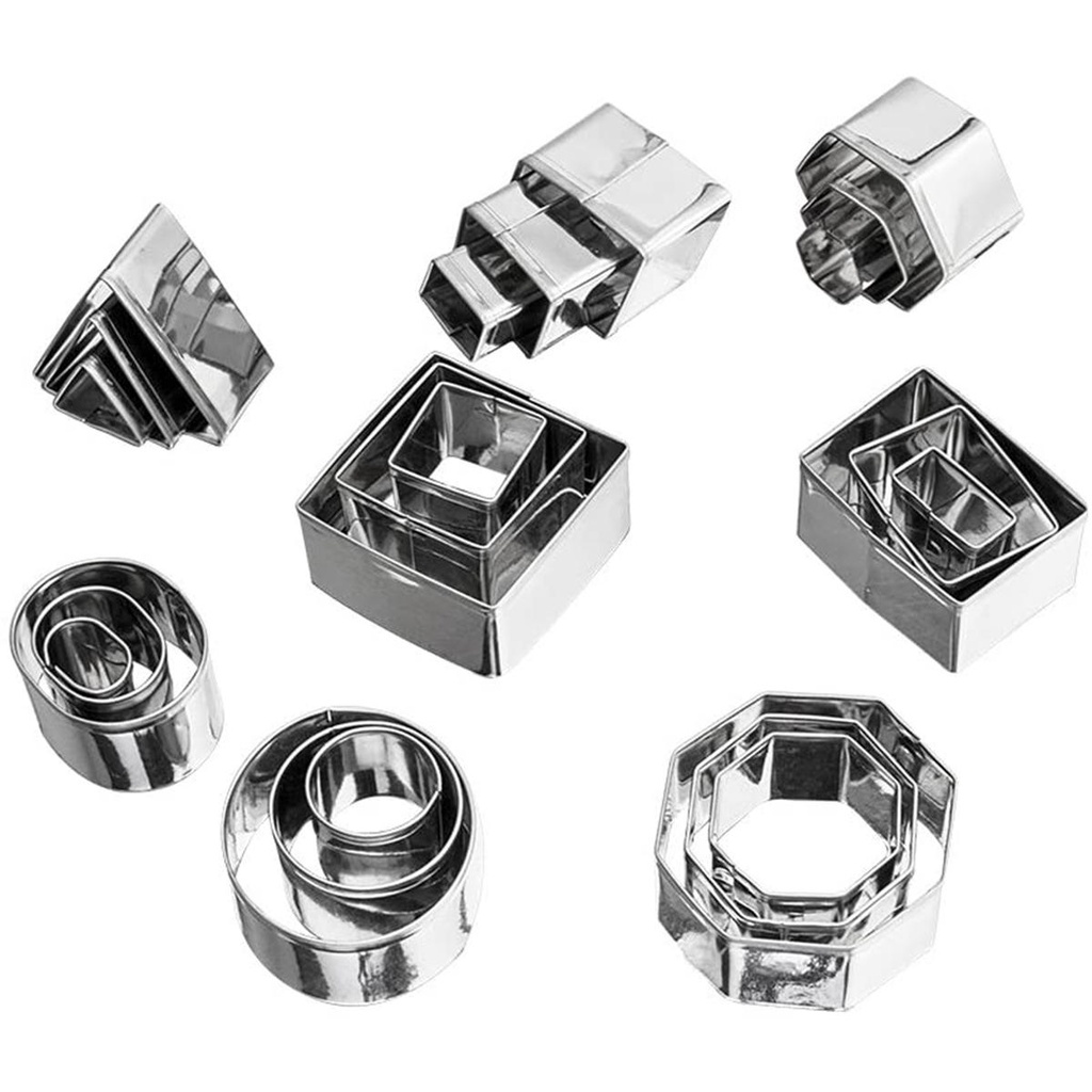 Khuôn Cắt Bánh Quy Mini Bằng Thép Không Gỉ Tạo Hình Học