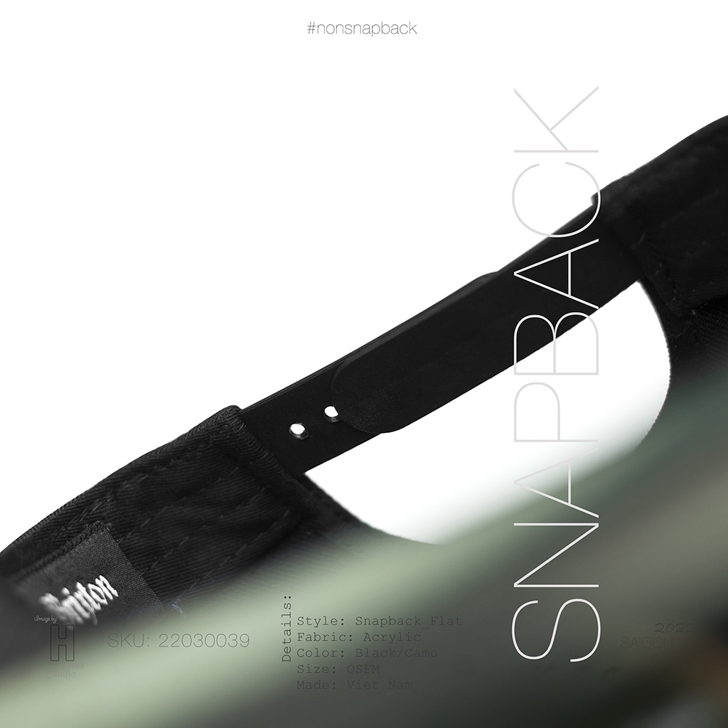 Mũ snapback thời trang nam cao cấp logo tròn màu đen camo hàng chất lượng tiêu chuẩn xuất khẩu khóa gài bấm free size