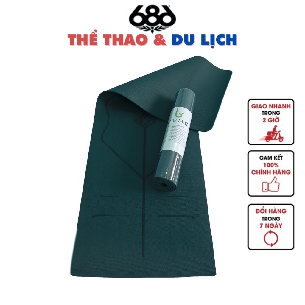 Thảm Tập Yoga 686ECO8MMDT ECO MAT [FREESHIP] Thảm Chất Liệu TPE Cao Su Định Tuyến Kèm Túi Dây và Đựng Cao Cấp Trend 2020