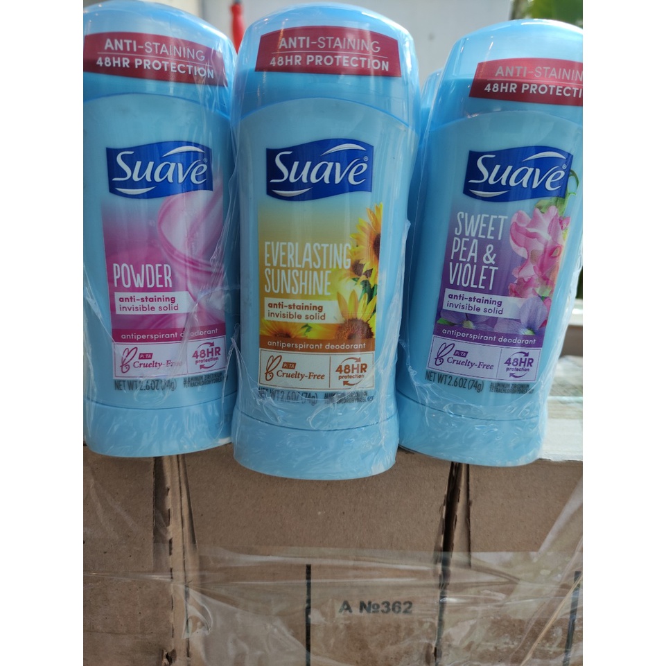 Sáp lăn khử mùi nữ Suave 24h Mỹ 74g